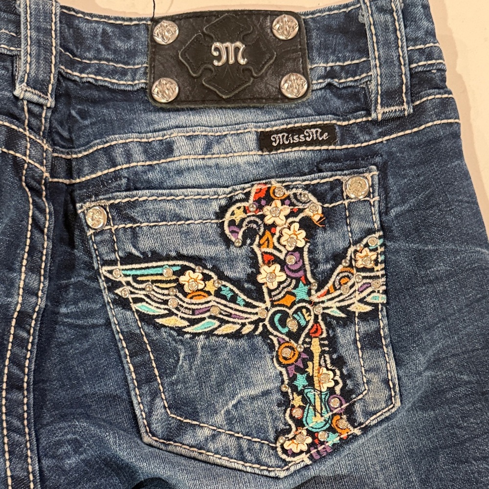 Miss Me Dark Blue Denim Bermudas - Picture 9 of 11